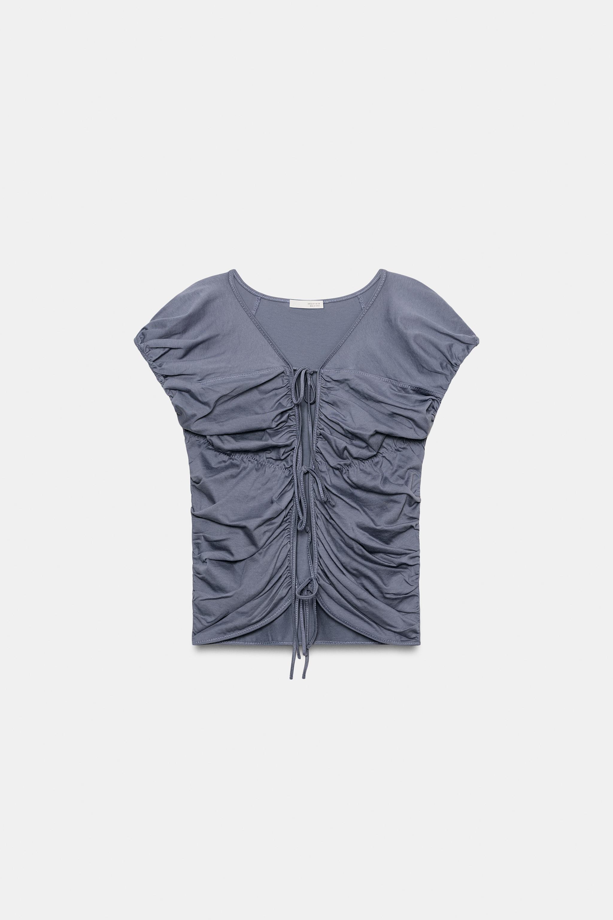 RUCHED TIE TOP