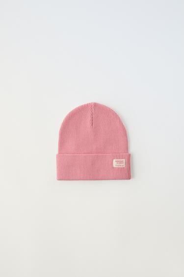 RIBBED COTTON BEANIE - Pink by Zara - Image 0