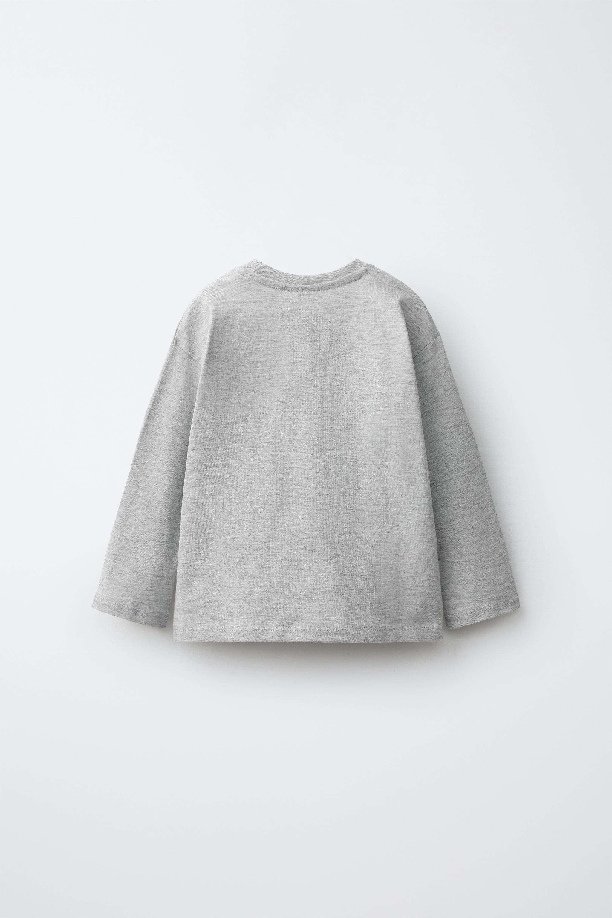 EMBROIDERED HEART T-SHIRT — Gray marl