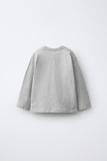 EMBROIDERED HEART T-SHIRT — Gray marl 2
