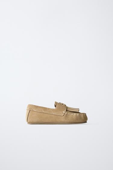 LEATHER LOAFERS - Sand Brown by Zara - Image 0