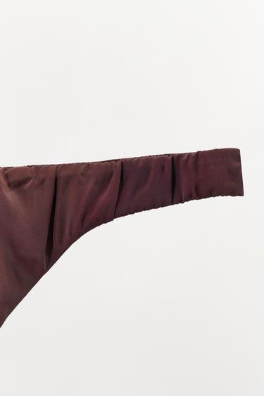 SATIN THONG - Burgundy by Zara - Image 4