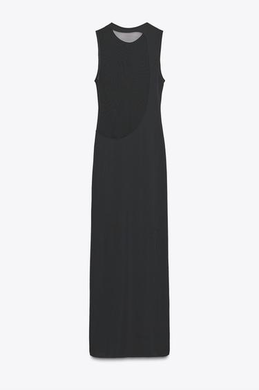 ROBE LONGUE AVEC TULLE - Noir de Zara - Image 7