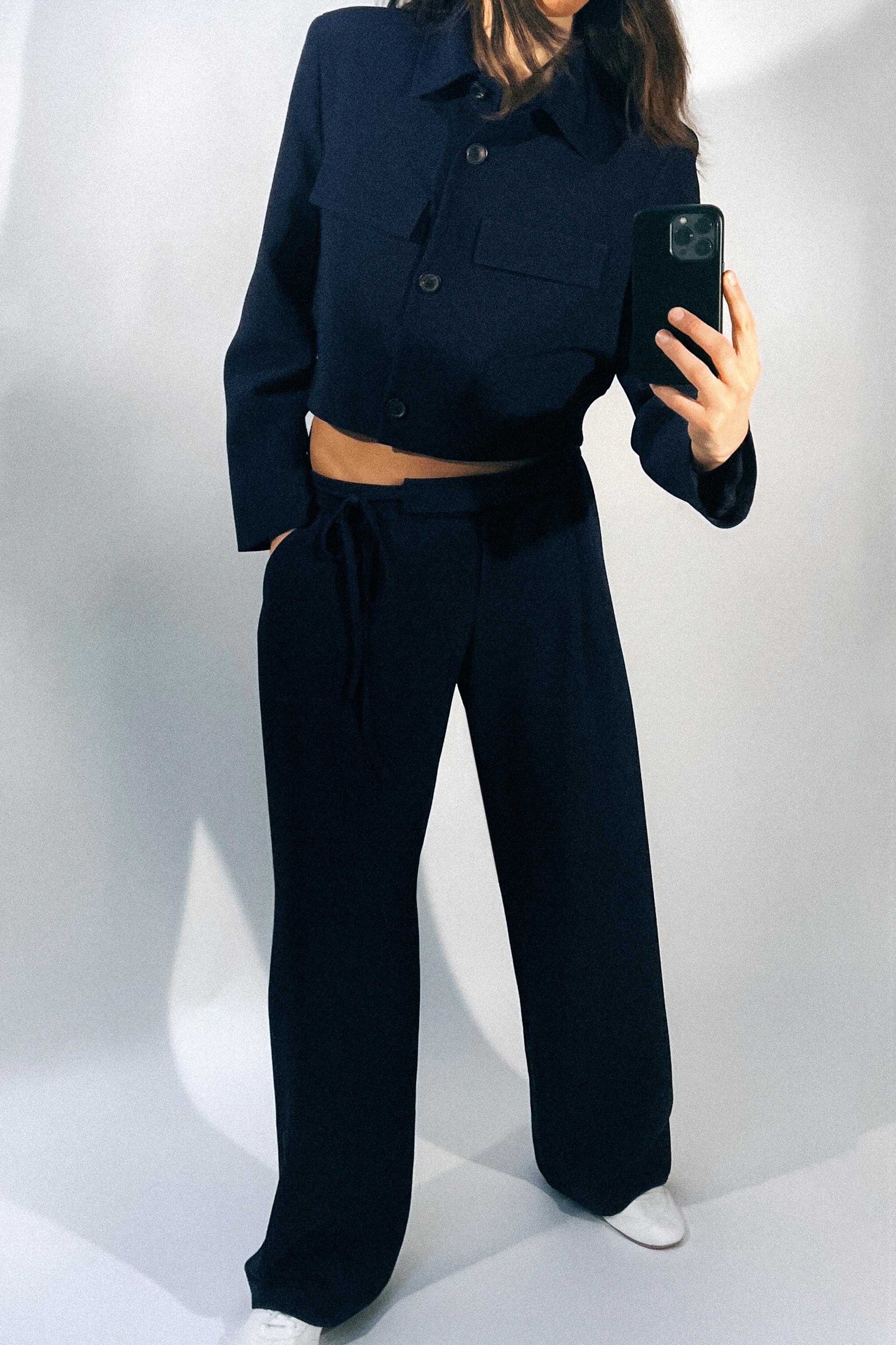 Zara high rise trousers with belt