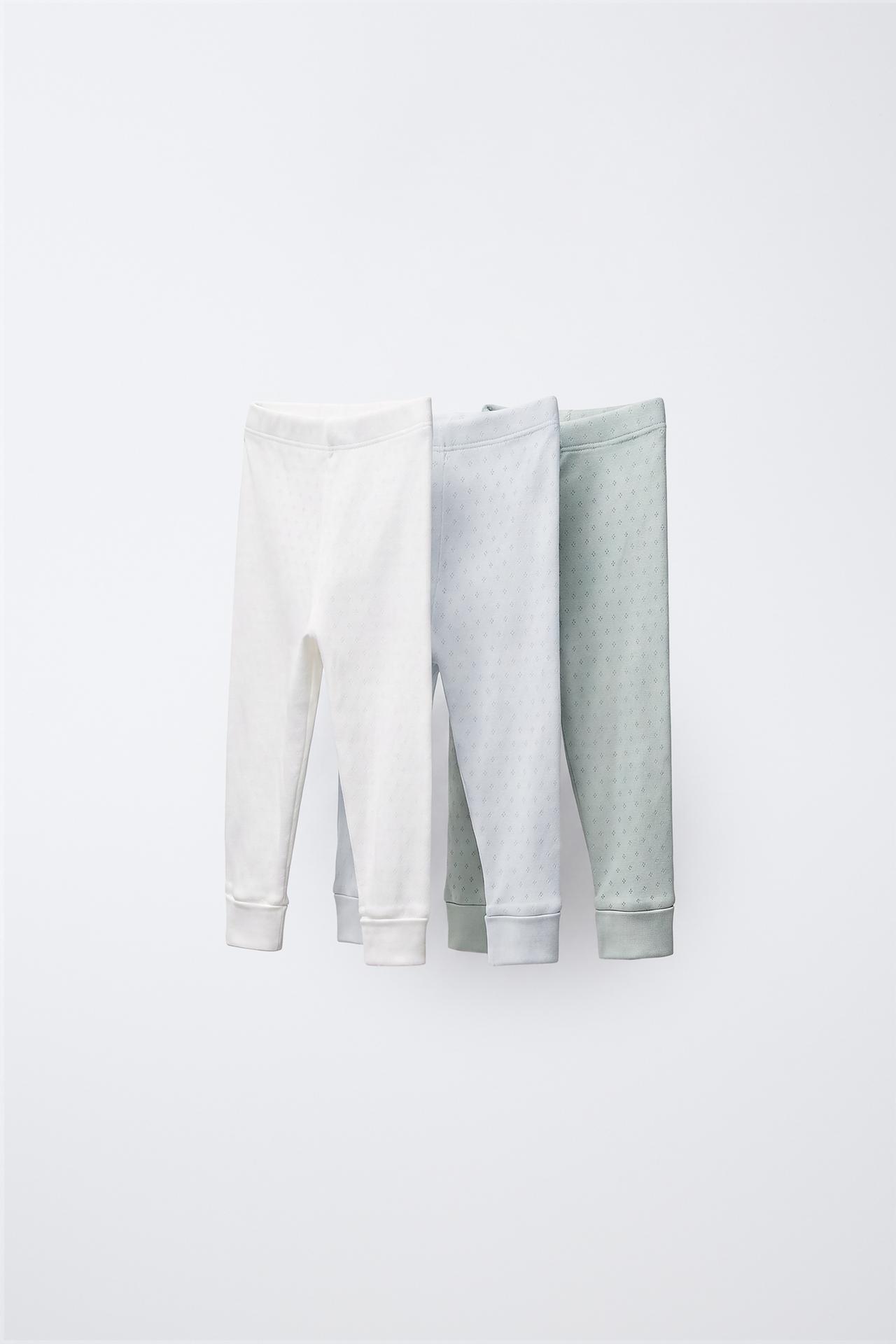 Three-Pack Pointelle Leggings — Sea green