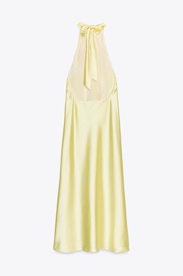 HALTER SATIN DRESS - Light yellow by Zara - Image 8
