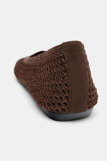 BRAIDED BALLET FLATS - Brown by Zara - Image 4