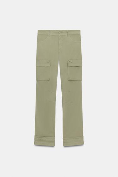 PANTALÓN RECTO CARGO - Khaki claro de Zara - Imagen 0