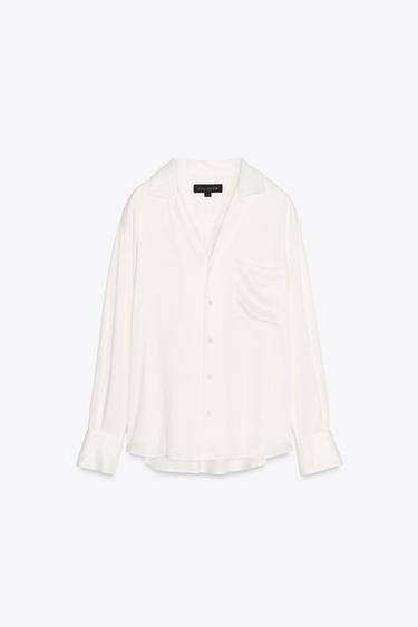 ZW COLLECTION OVERSIZE POCKET SHIRT - Oyster-white by Zara - Image 7