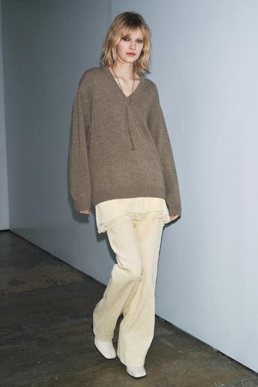 WOOL BLEND JUMPER - Light mink by Zara