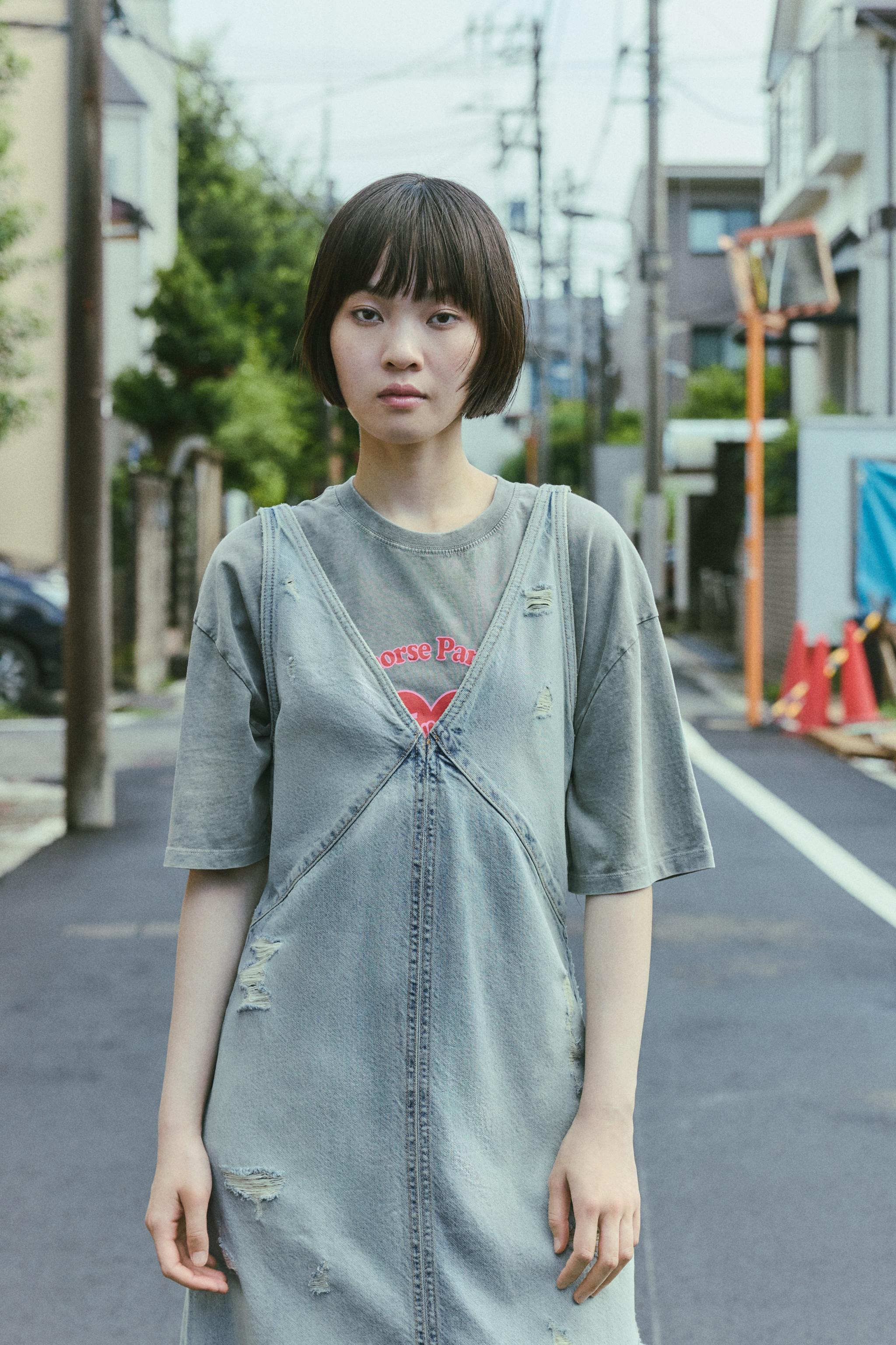 ダメージ加工TRFデニムワンピース - ライトブルー | ZARA Japan