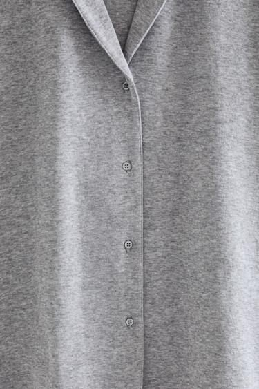 CHEMISE MANCHES LONGUES COTON - Gris de Zara - Image 2