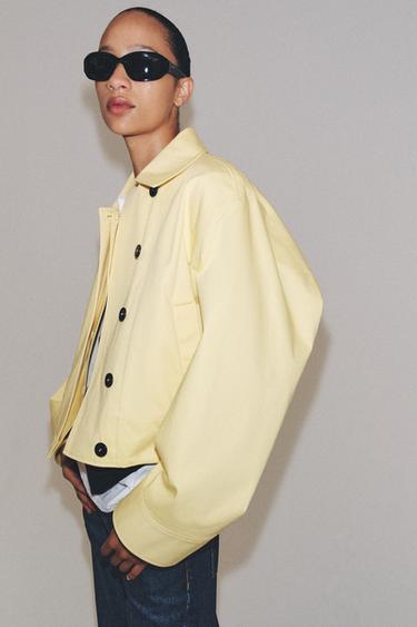 CASACO CURTO ZW COLLECTION - Amarelo da Zara