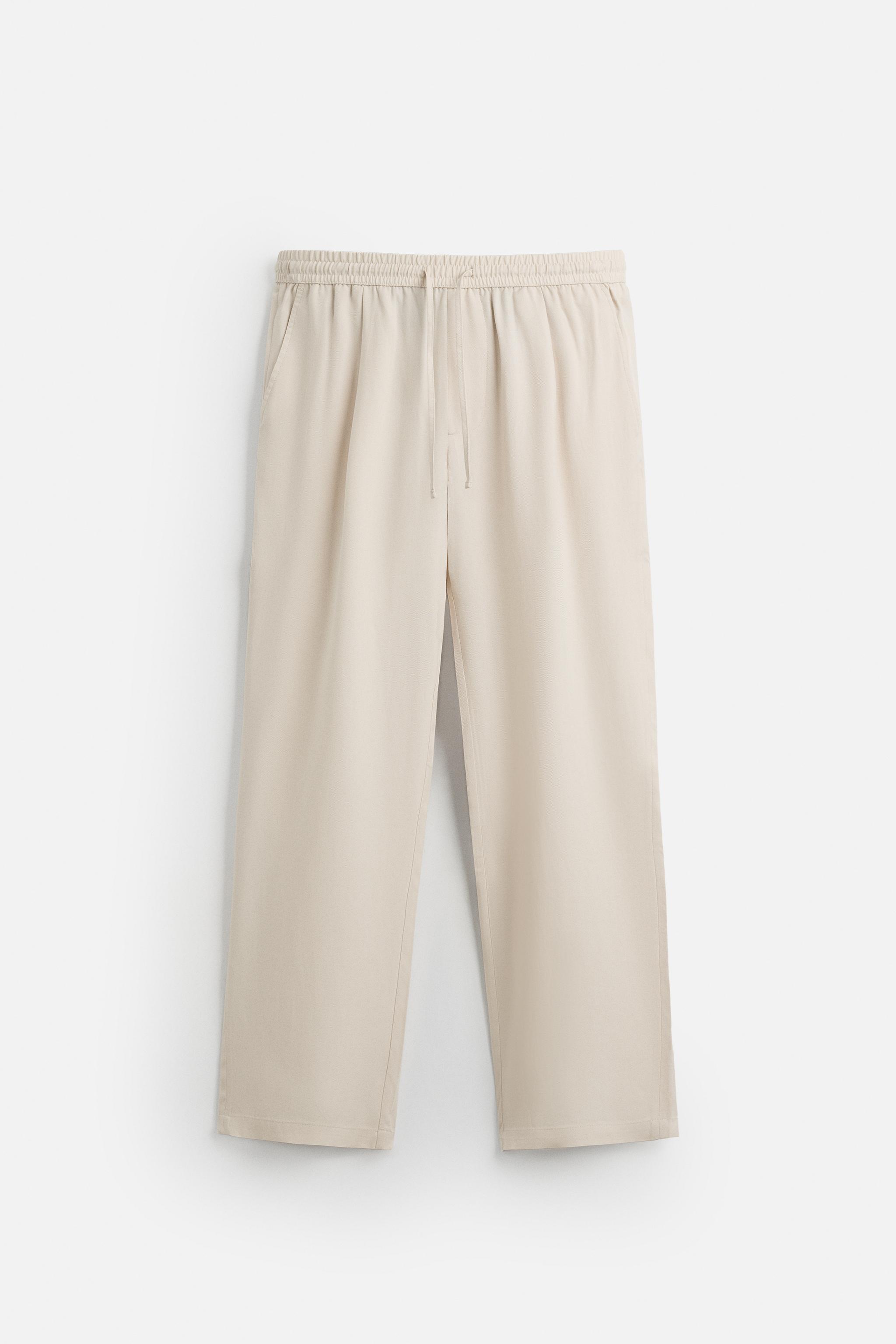 リラックスフィットレーヨンパンツ - ネイビーブルー | ZARA