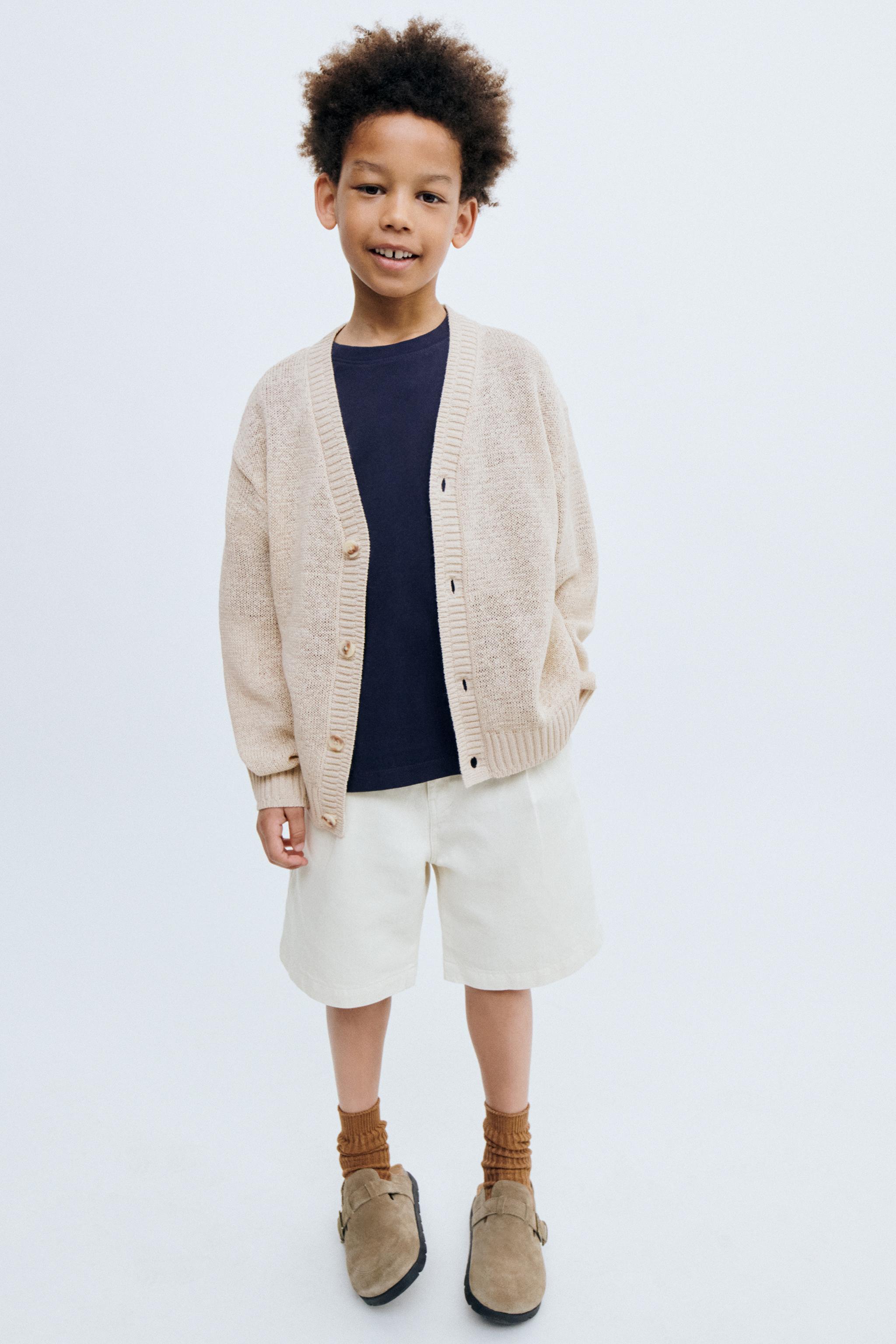 STORIESZ - RELAXED FIT LINEN AND COTTON KNIT CARDIGAN