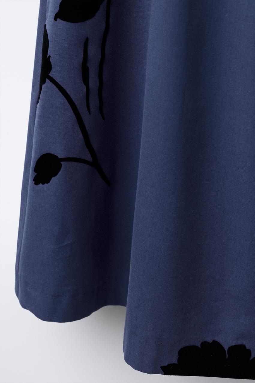 FLOCKED FLORAL DRESS