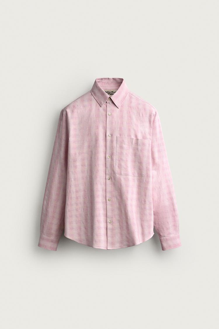 COTTON/LINEN CHECK SHIRT