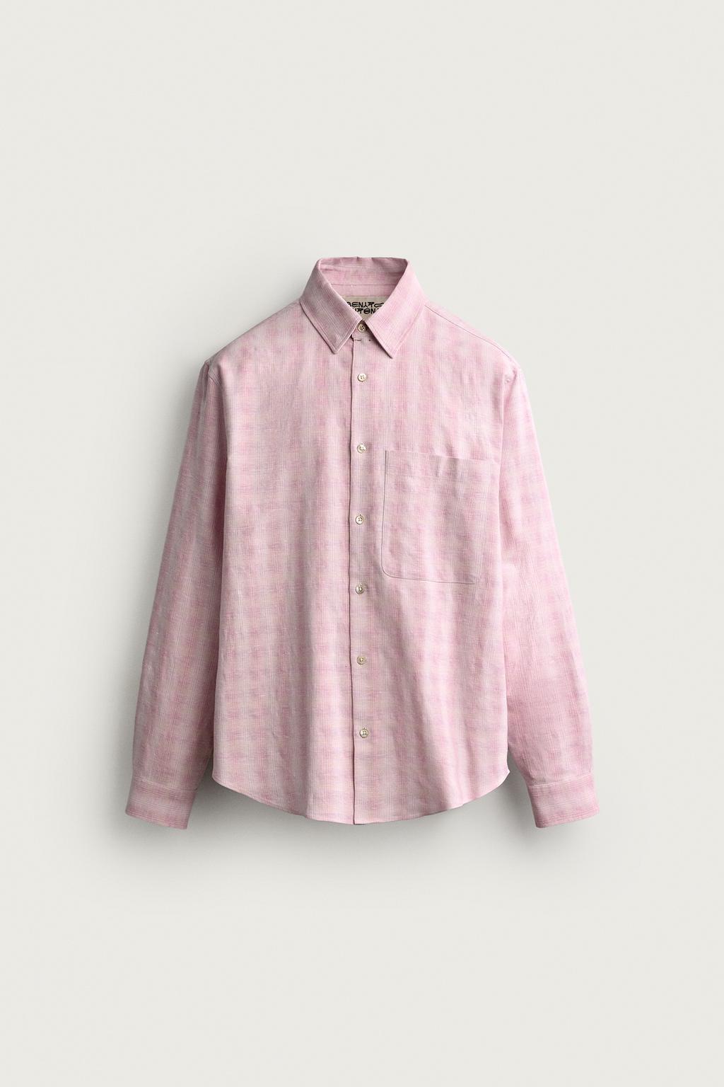 COTTON/LINEN CHECK SHIRT