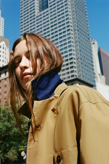 TRENCH CURTO REVERSÍVEL ZW COLLECTION - Azulão da Zara