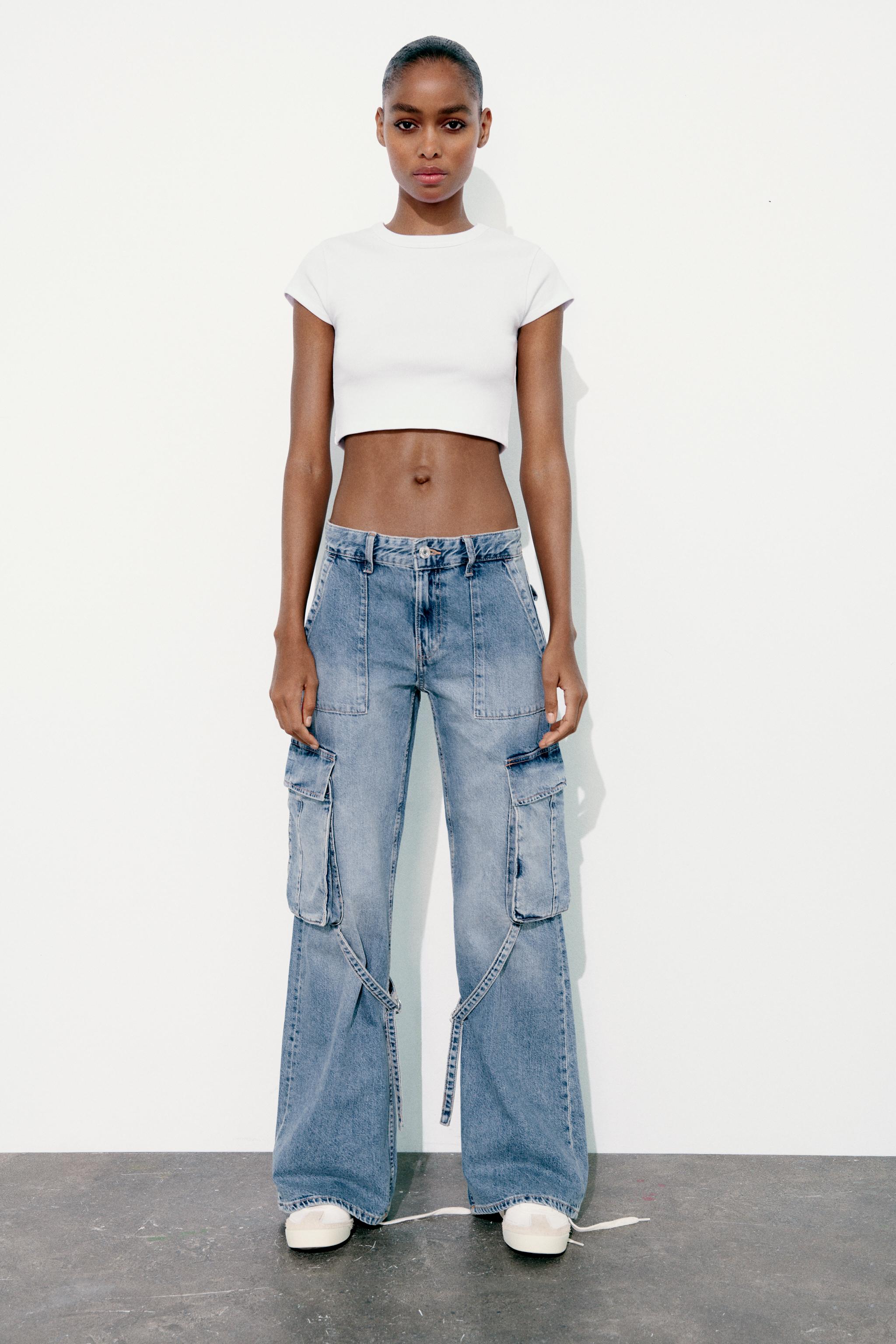 MID-RISE TRF CARGO JEANS - Blue | ZARA United States