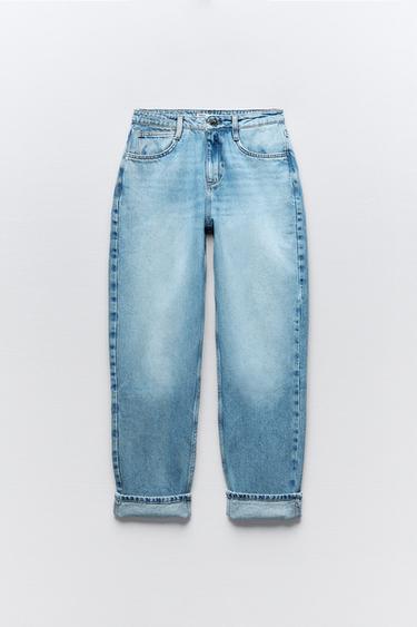 DNY Z1975 BOYFRIEND SE STEDN VYSOKM PASEM - stedn modr od Zara