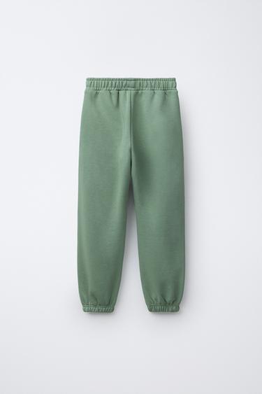 BASIC FLEECE JOGGING TROUSERS - Green by Zara - Image 1