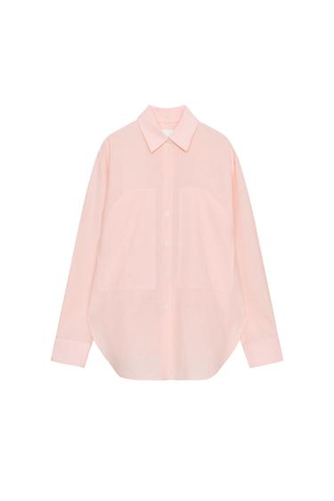 STRIPED SHIRT WITH DETACHABLE COLLAR ZW COLLECTION