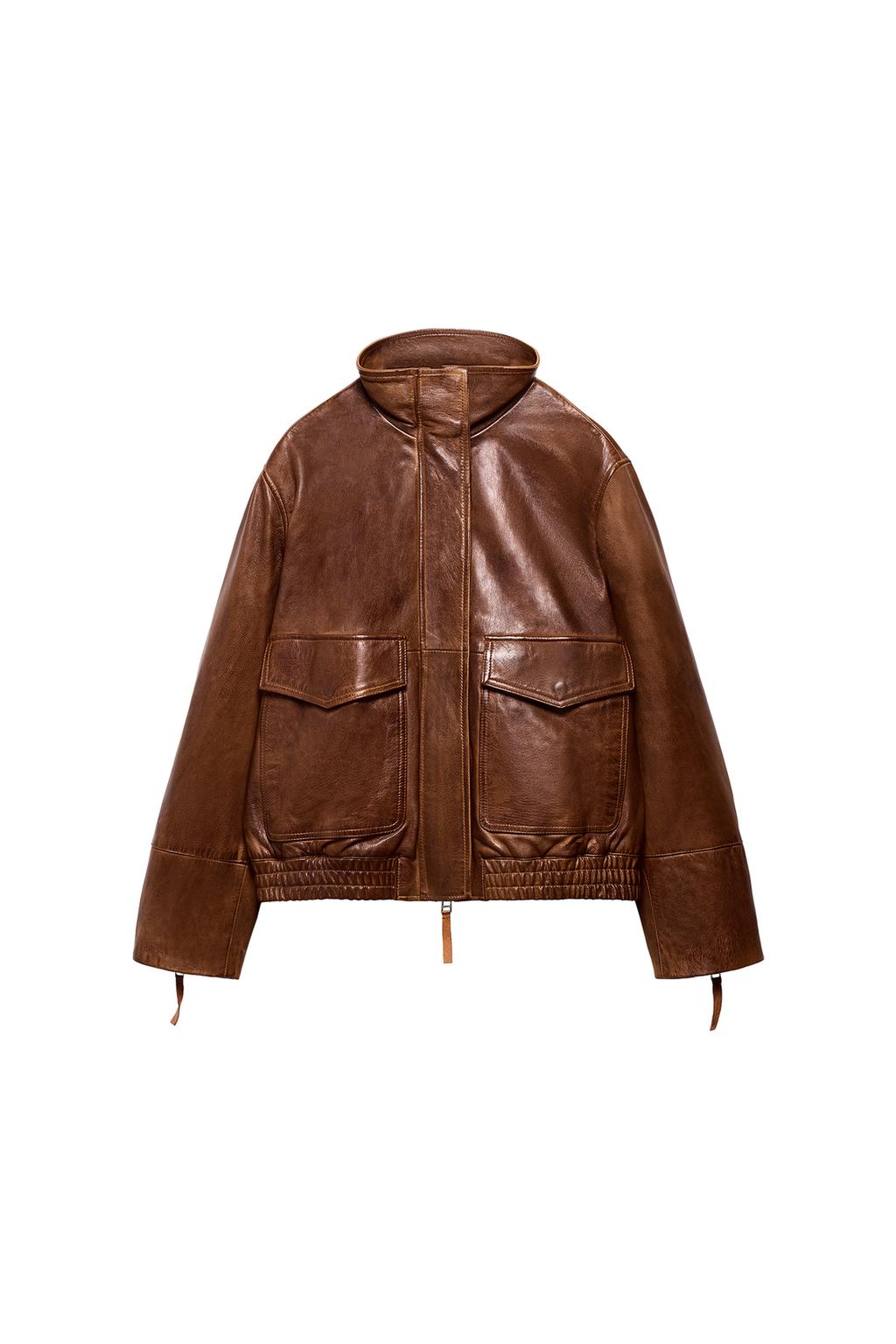 100% LEATHER BOMBER JACKET ZW COLLECTION LIMITED EDITION - image 3
