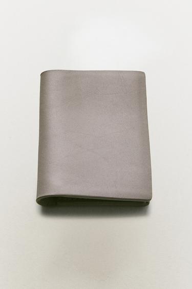 LEATHER WALLET - Grey by Zara - Image 5