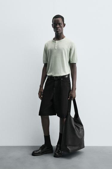 JERSEY CUELLO BOTONES - Menta de Zara - Imagen 0