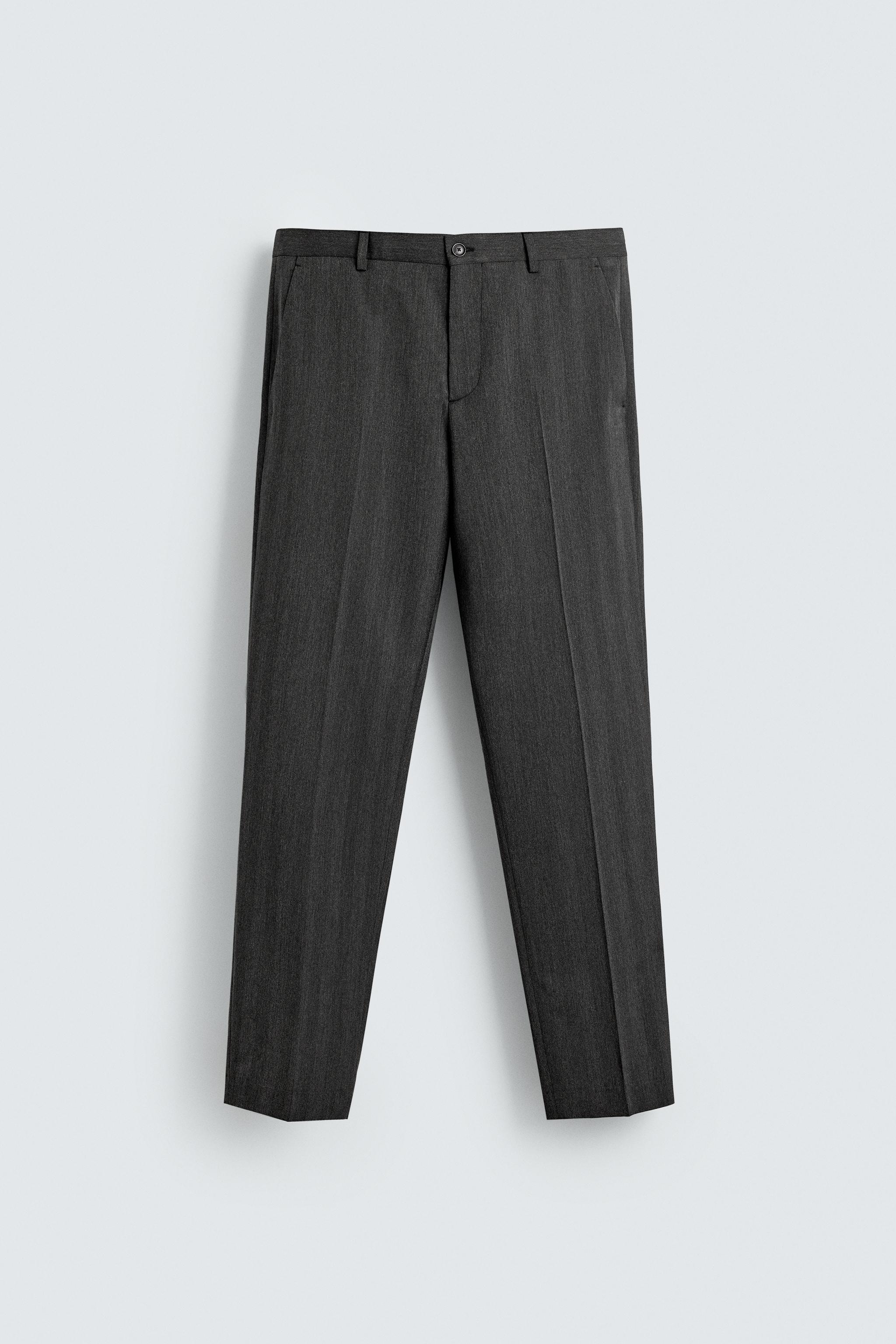 DNSR ■ Belted Herringbone Pants BELTED HERRINGBONE PANTS - Gray | ZARA United States