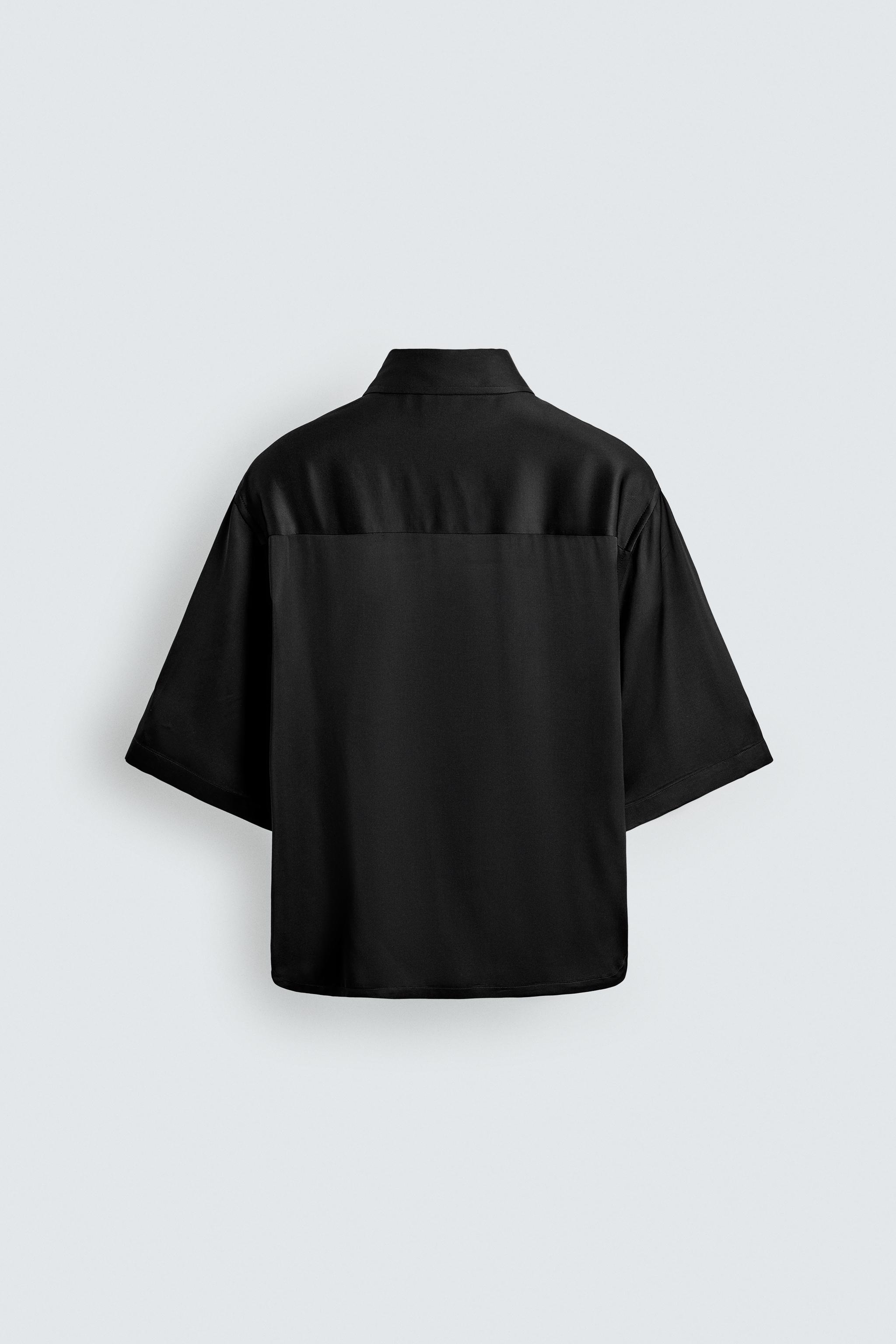 RELAXED FIT SATIN EFFECT SHIRT
