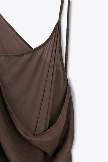 Zara LIMITED EDITION MULTI-POSITION CAPE COMBINATION LONG DRESS - Brown