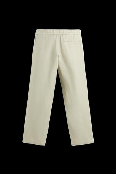 PANTALÓN 100% LINO - Beige claro de Zara