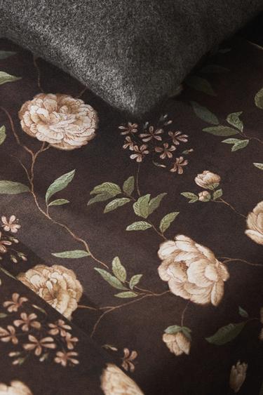 FLORAL PRINT FLAT SHEET - Brown by Zara - Image 4