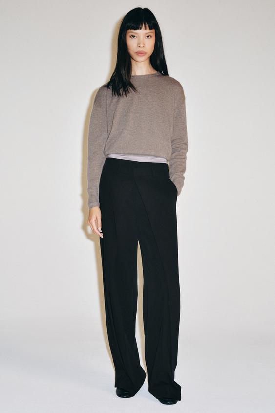 ZW COLLECTION TROUSERS WITH FRONT PLEATS - Black by Zara - Image 0