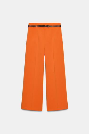 Zara BELTED CULOTTE PANTS ZW COLLECTION - Orange