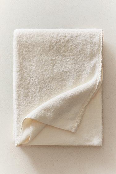 CROCHET-TRIM BATH TOWEL — Ivory 1