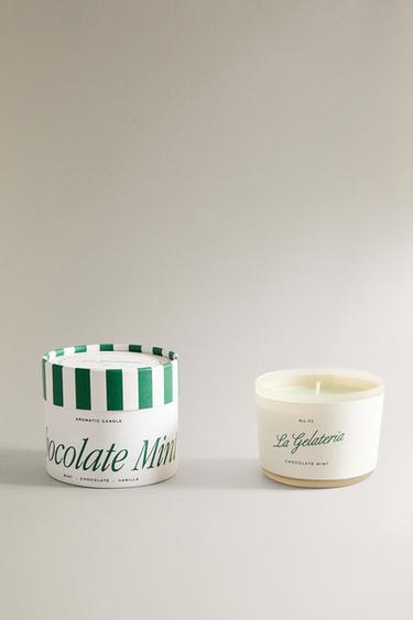 Zara (150 G) CHOCOLATE MINT SCENTED CANDLE - Mink brown