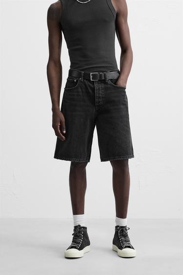 STRAIGHT-FIT-DENIM-BERMUDASHORTS - Graphit von Zara