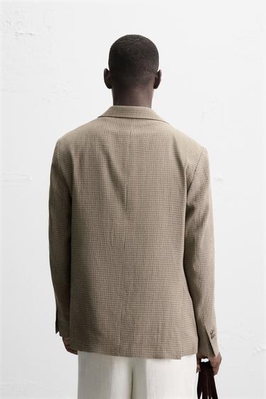 HOUNDSTOOTH BLAZER - Brown by Zara - Image 2