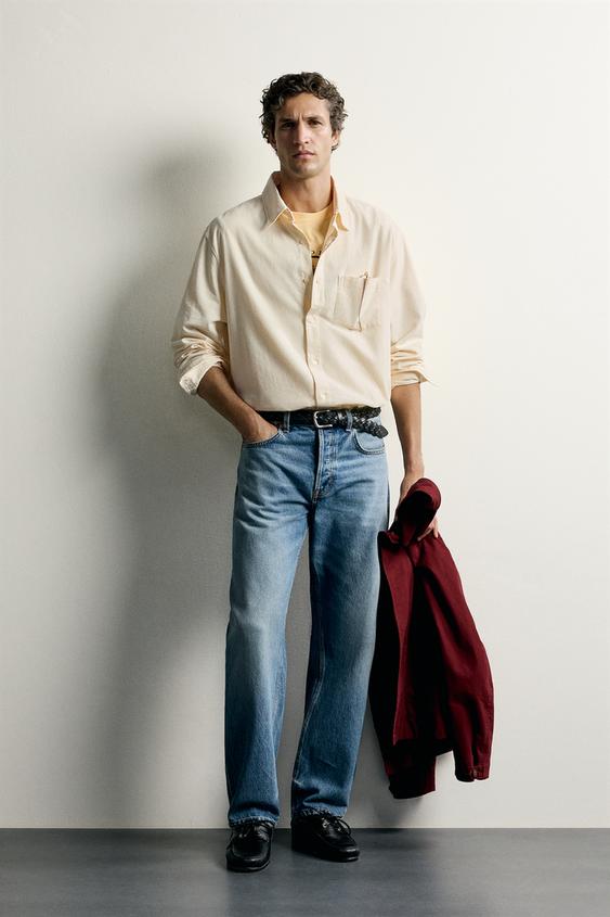 LIGHTWEIGHT CORDUROY REGULAR FIT SHIRT - Ecru by Zara - Image 0