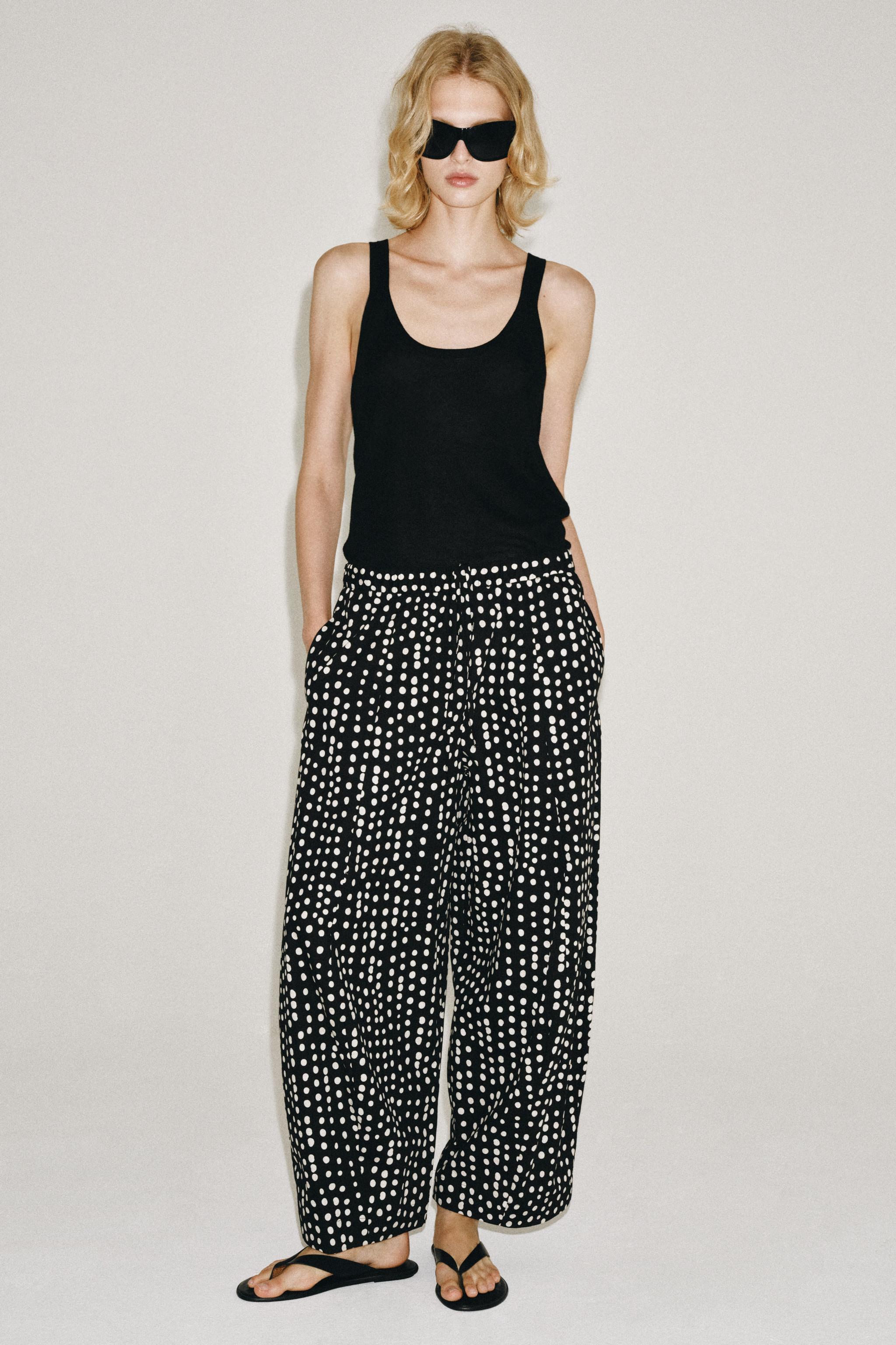 Zara ZW COLLECTION PUANTİYELİ PİJAMA PANTOLON görsel 3