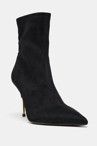 BOTTINES À TALONS MÉTALLIQUES - Noir de Zara - Image 4