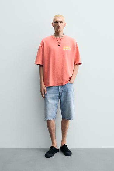 WASHED PRINTED SLOGAN SWEATSHIRT - Faded pink by Zara - Image 0
