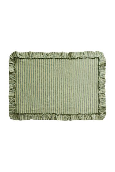 LINEN PLACEMAT WITH RUFFLE TRIM – Zöld a ZARA-tól