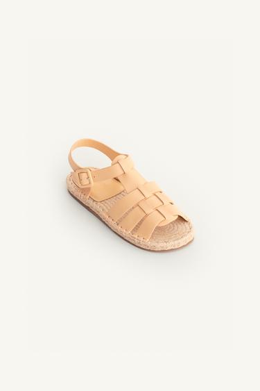 SANDALES STYLE PLAGE EN CUIR - Beige de Zara - Image 6
