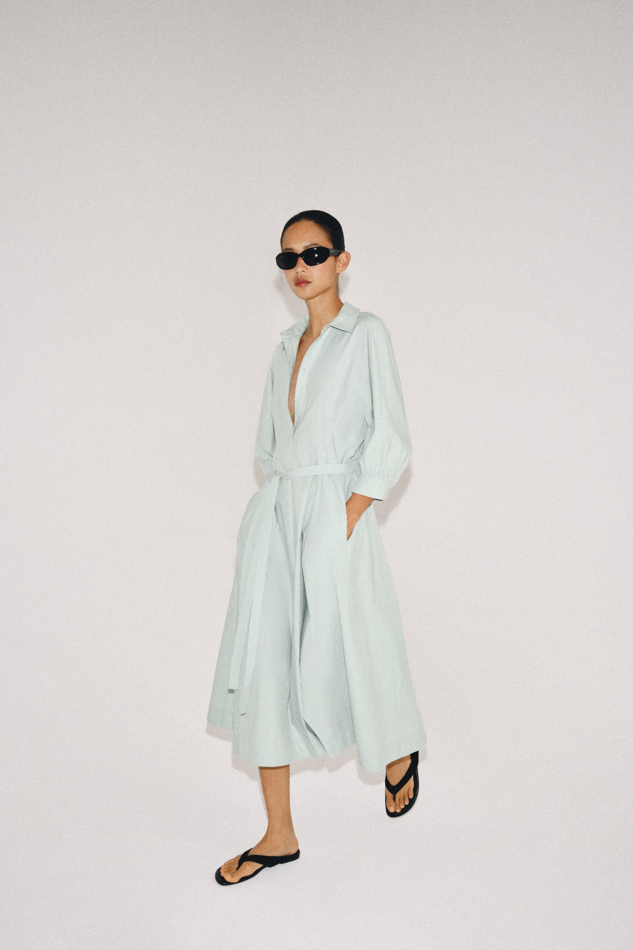 Женские платья Zara ZW COLLECTION SHIRT DRESS — фото 3