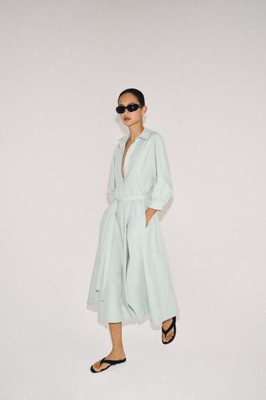 ROBE CHEMISE ZW COLLECTION - Bleu délavé de Zara - Image 2