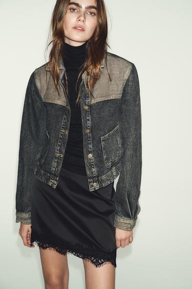 SKORT WITH LACE HEM - Black by Zara